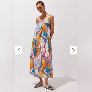 Peter Som for Anthropologie Marbled Maxi Dress Size S NWT